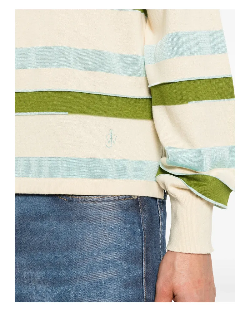 J.W.Anderson Colour-Block Merino Wool Polo — Green Green