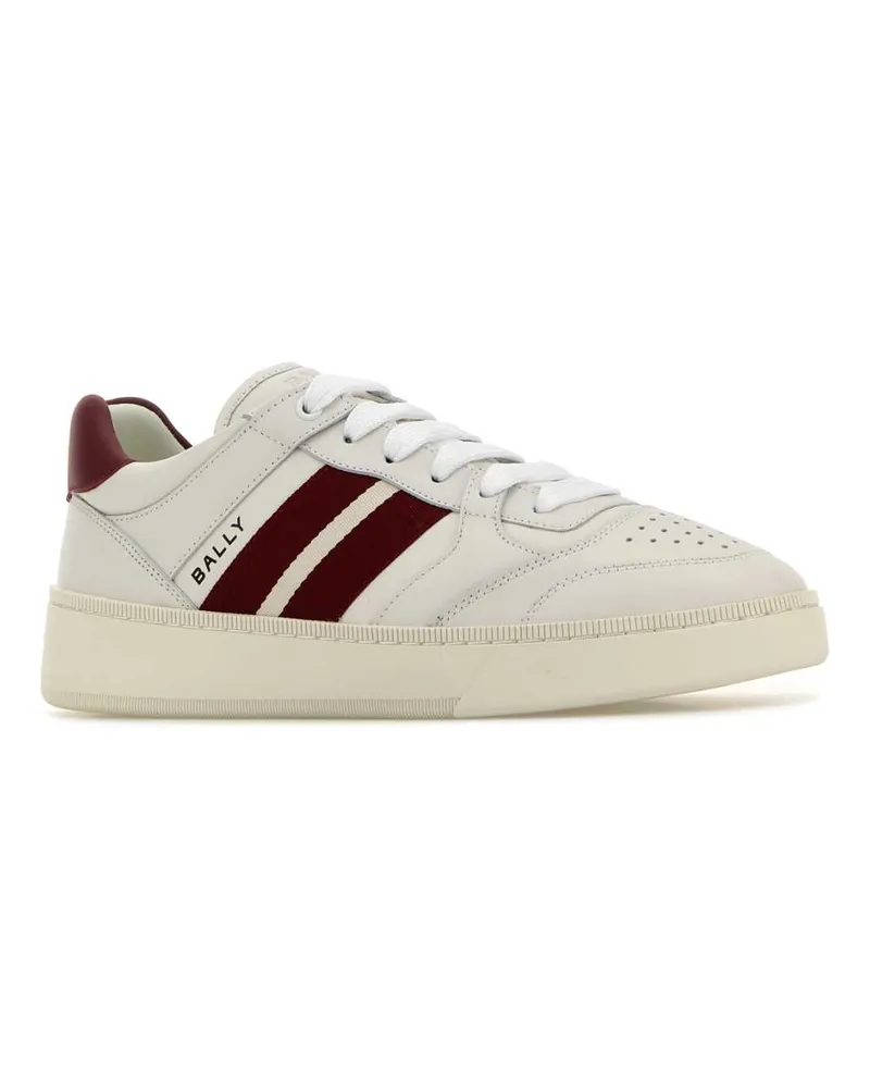 Bally Men's White Leather Rebby Sneakers Whitered White
