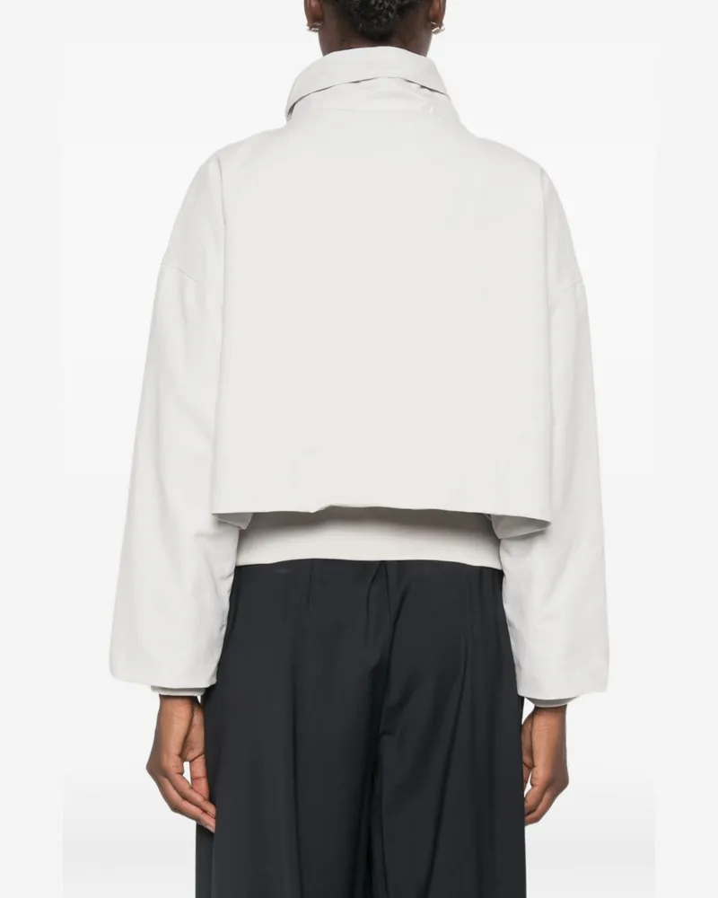 Emporio Armani Cotton Blend Blouson Jacket — Off-white Off-white