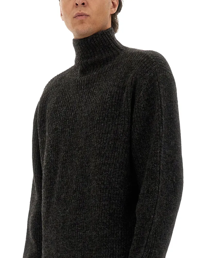 Christophe Lemaire Alpaca-Yak Blend Turtleneck Sweater — Black Black