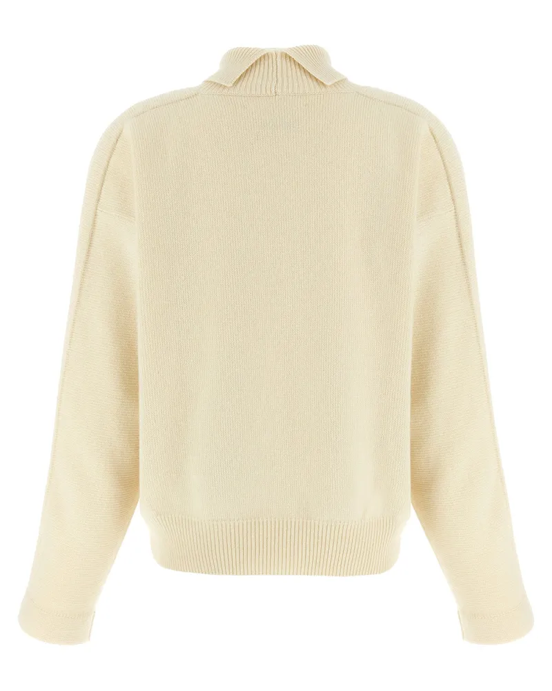Jil Sander Merino Wool & Cashmere Blend Sweater — Cream Cream