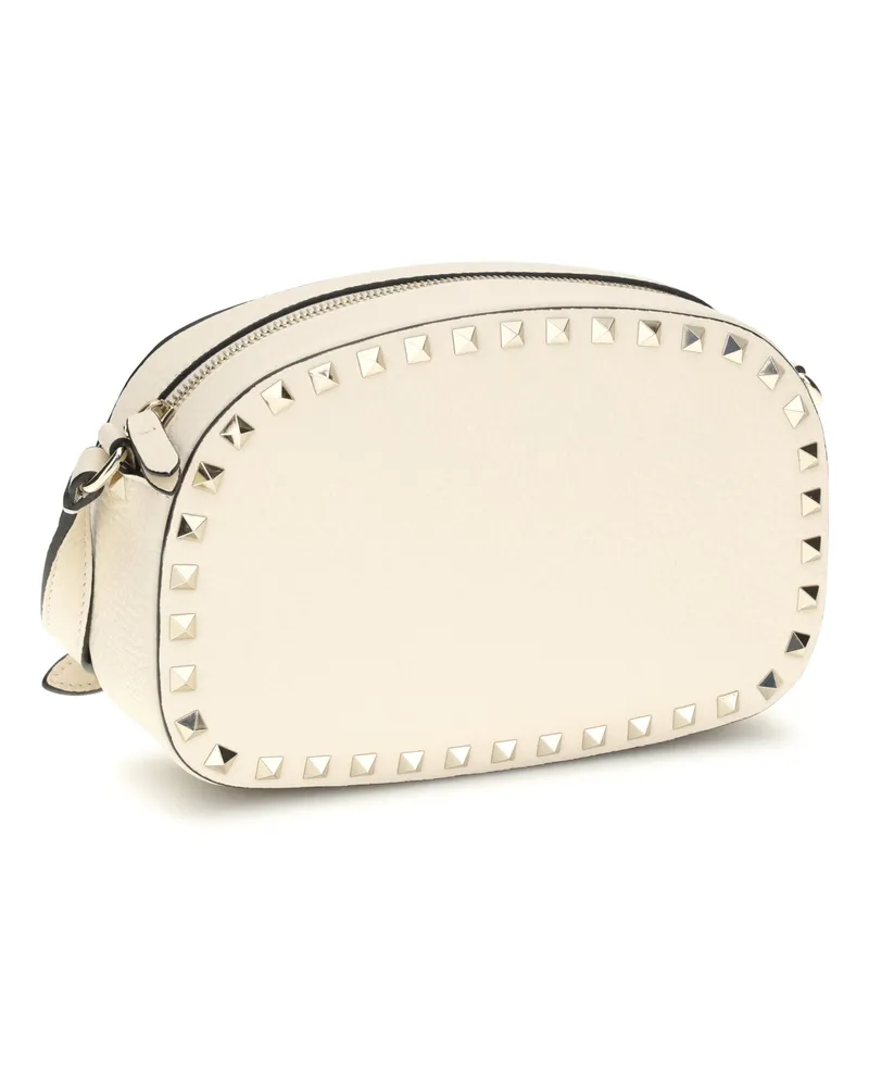 Valentino Garavani Women's Rockstud Shoulder Bag Light Ivory Calf Leather Bos Taurus Beige
