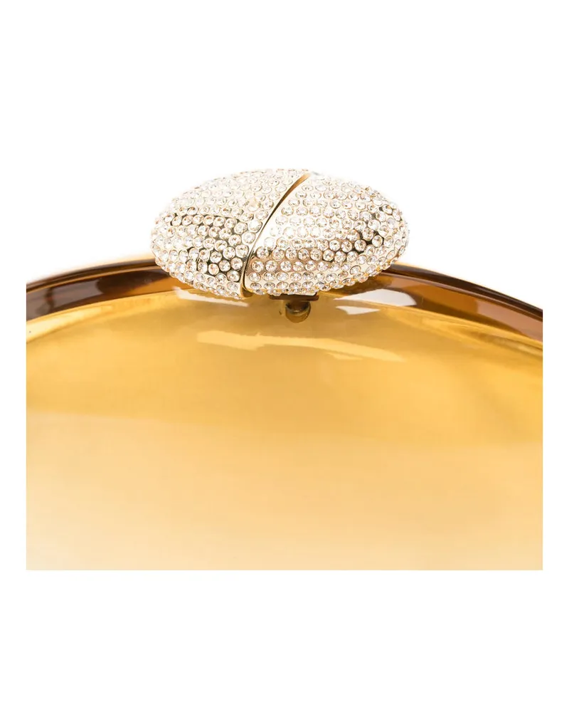 Benedetta Bruzziches Crystal-Embellished Acrylic Clutch — Orange Orange