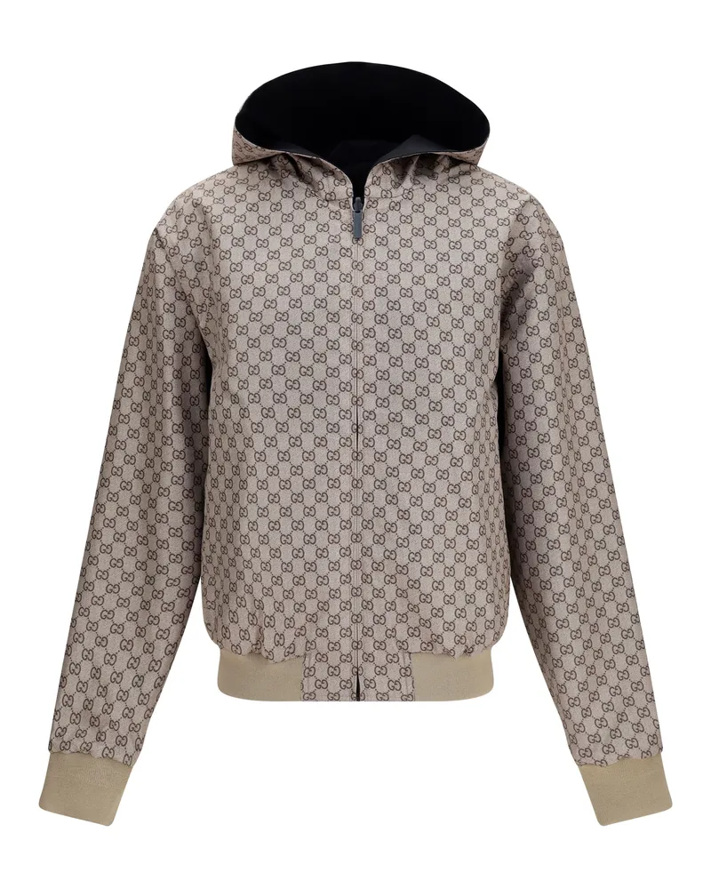 Gucci Men's Reversible Zip Jacket Cotton Black Polyester Black