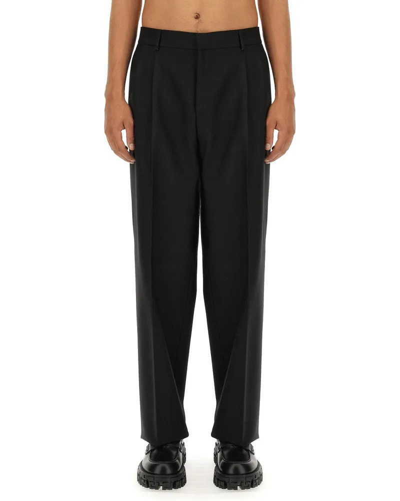 Versace Virgin Wool Trousers — Black Black