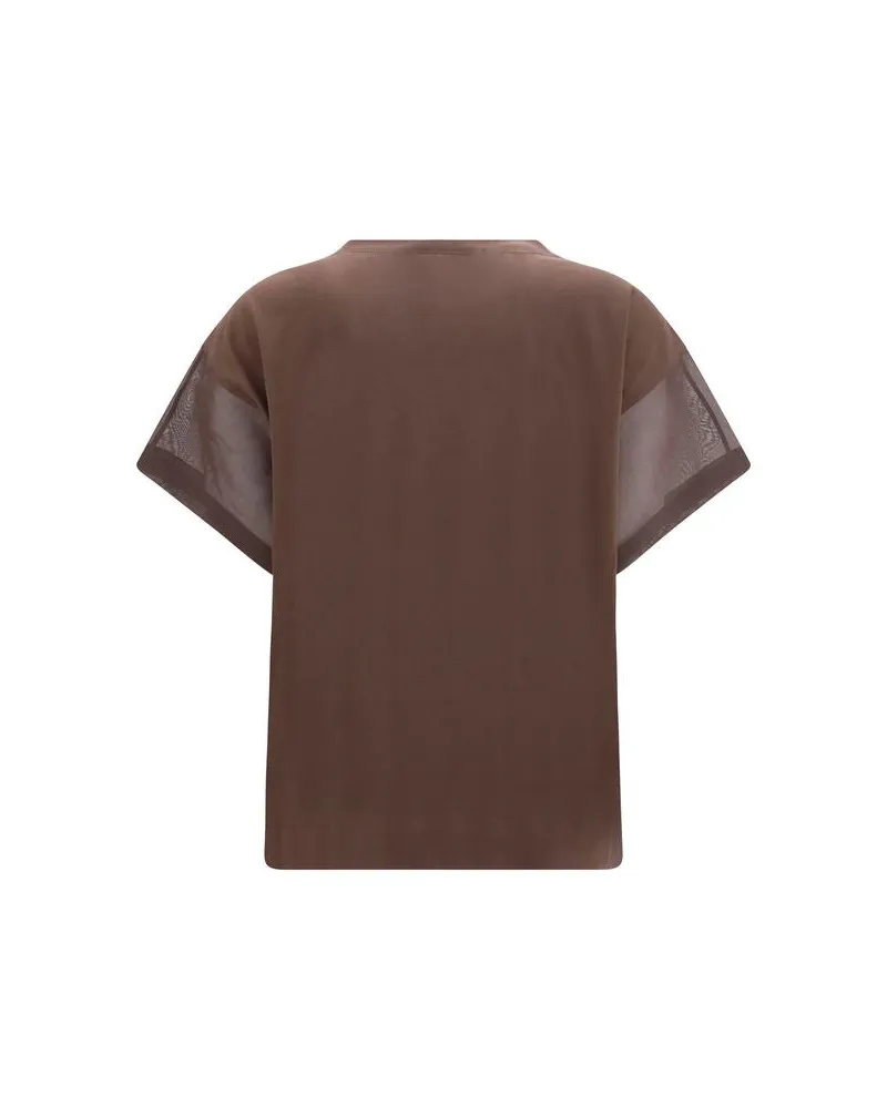 Brunello Cucinelli Women's Brown Cotton T-Shirt Brown