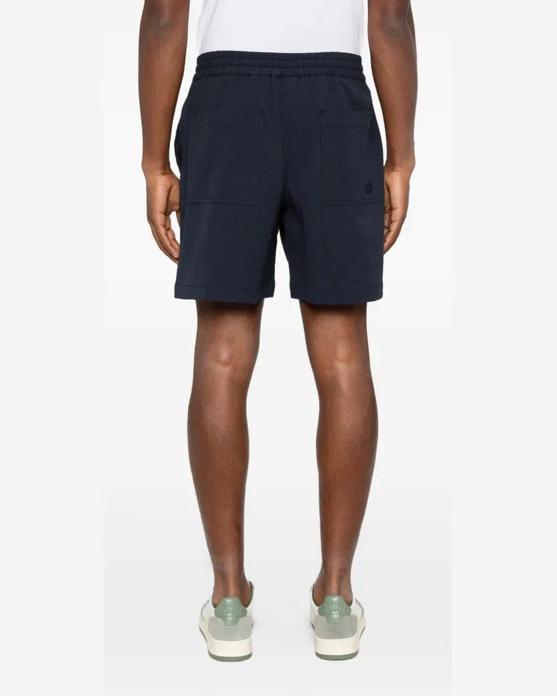 Kitsuné Seersucker Cotton Shorts — Navy Navy