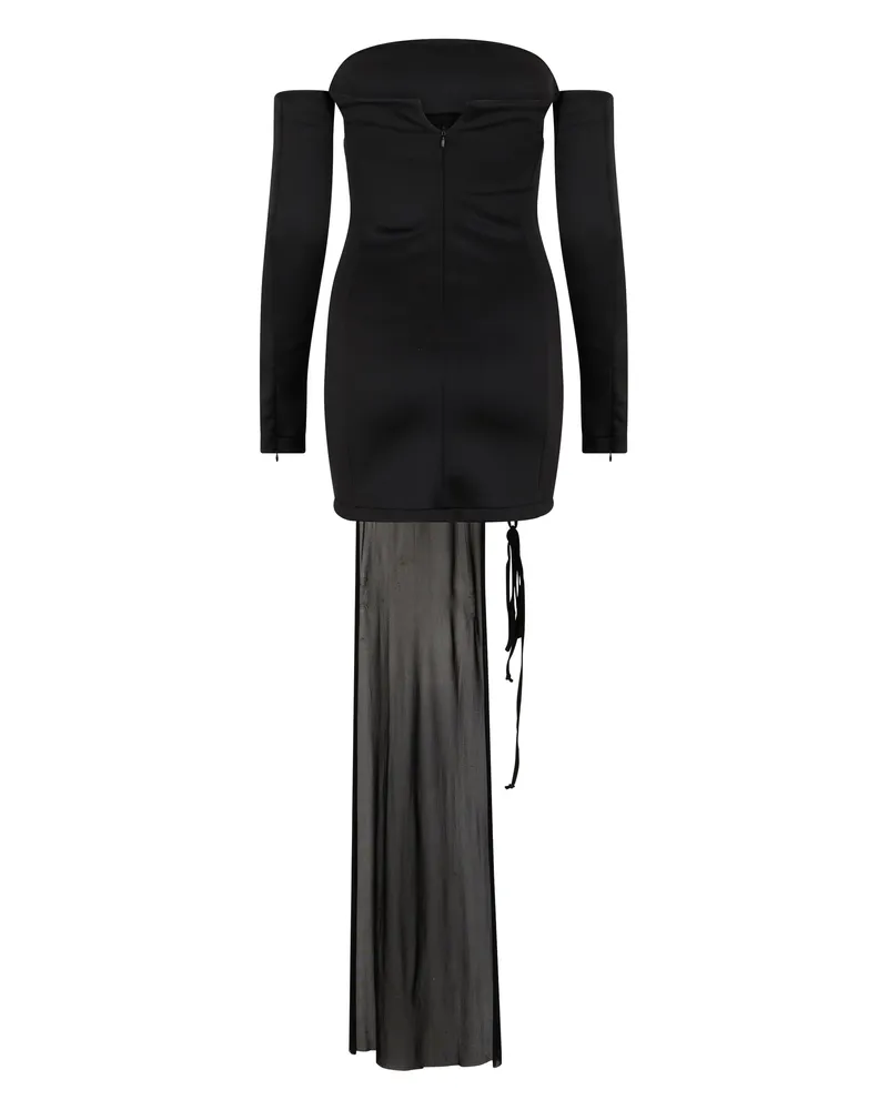 Blumarine Women's Mini Dress Black Wide Neck Polyester Black
