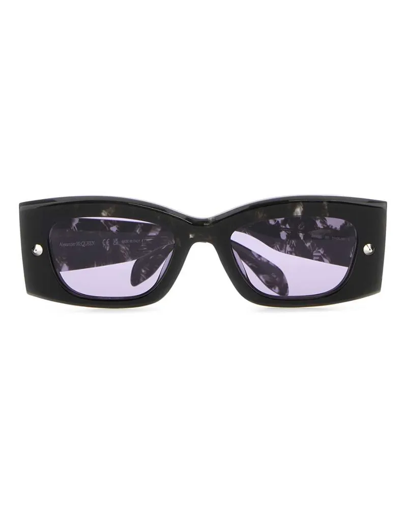 Alexander McQueen Women's Multicolor Acetate Sunglasses Havanahavanaviolet Exterior: Occhiali Da Sole Black