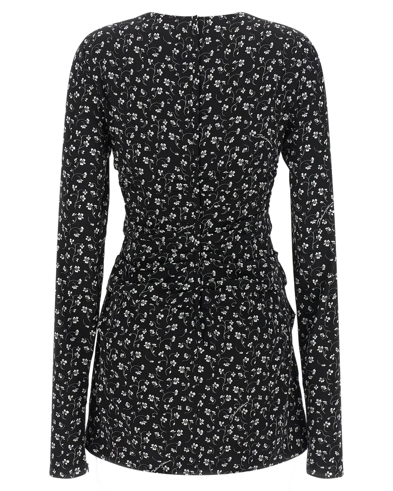 Dolce & Gabbana Floral-Print Silk Dress — Black Black