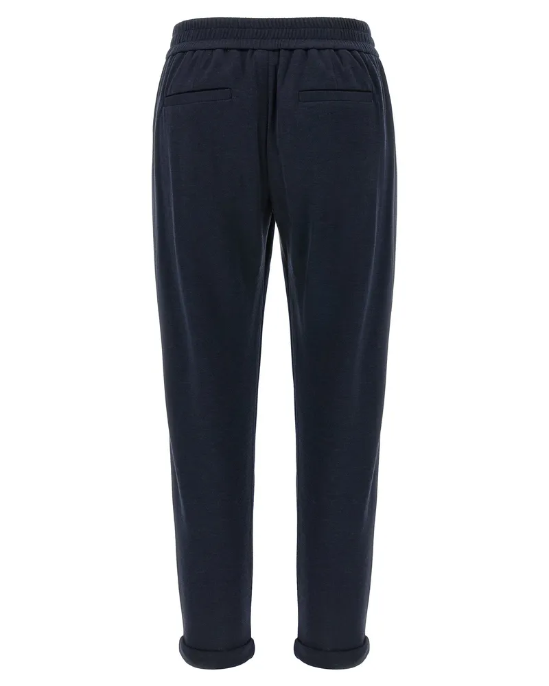 Brunello Cucinelli Women's Blue Cotton Joggers (workout Pants Navy
