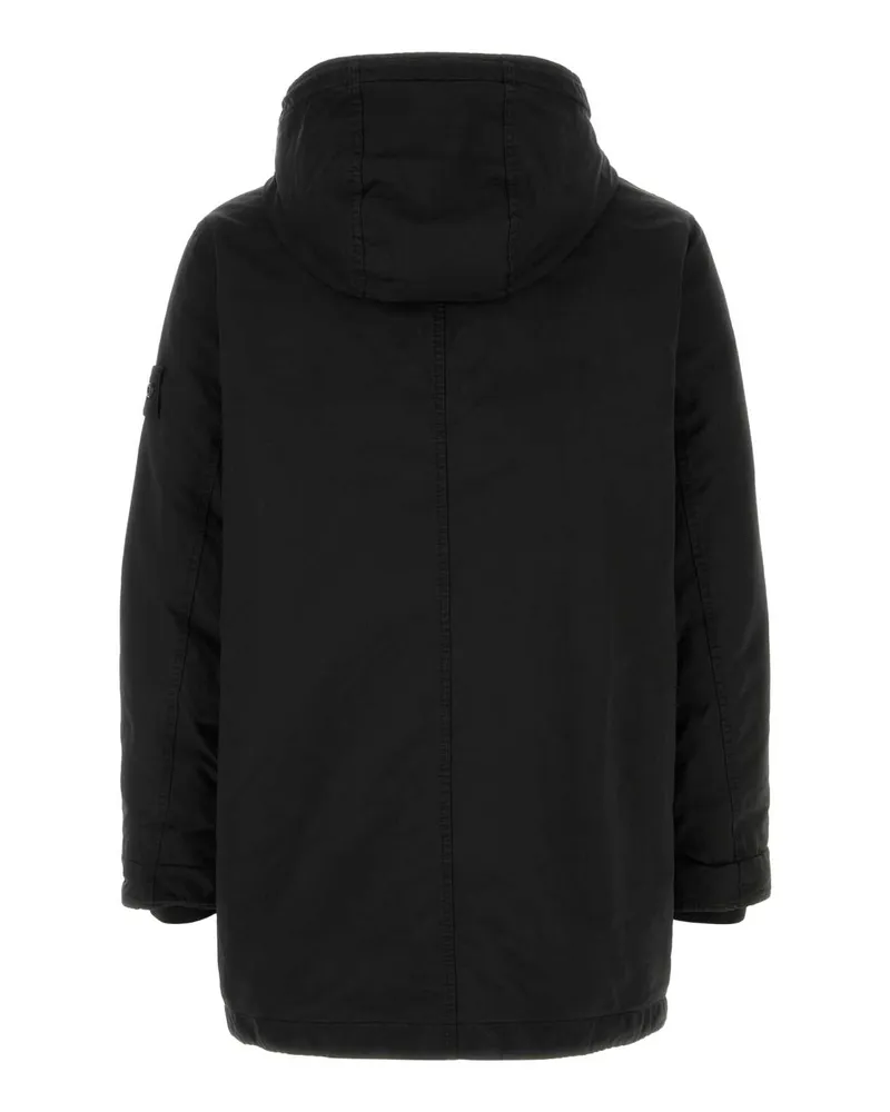 Stone Island Short Parka Down Jacket — Black Black
