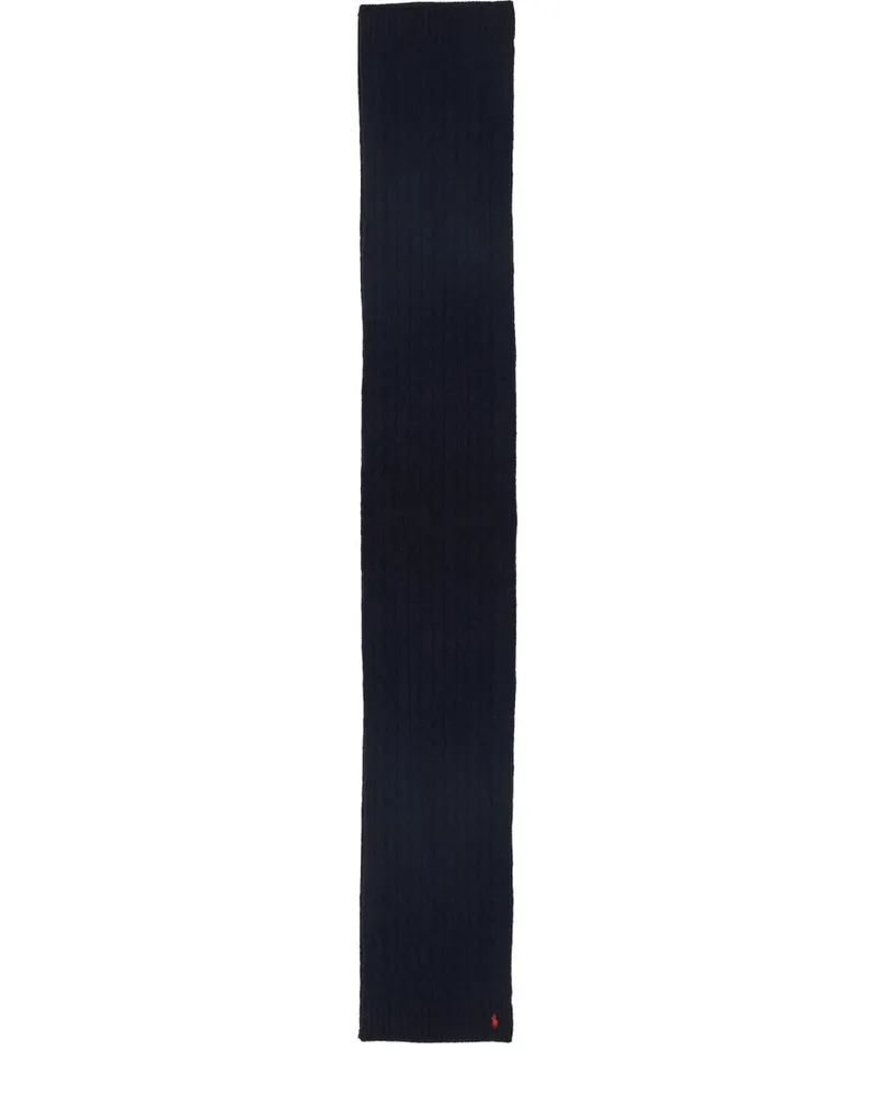 Ralph Lauren Wool-Cashmere Braid Scarf — Blue Blue