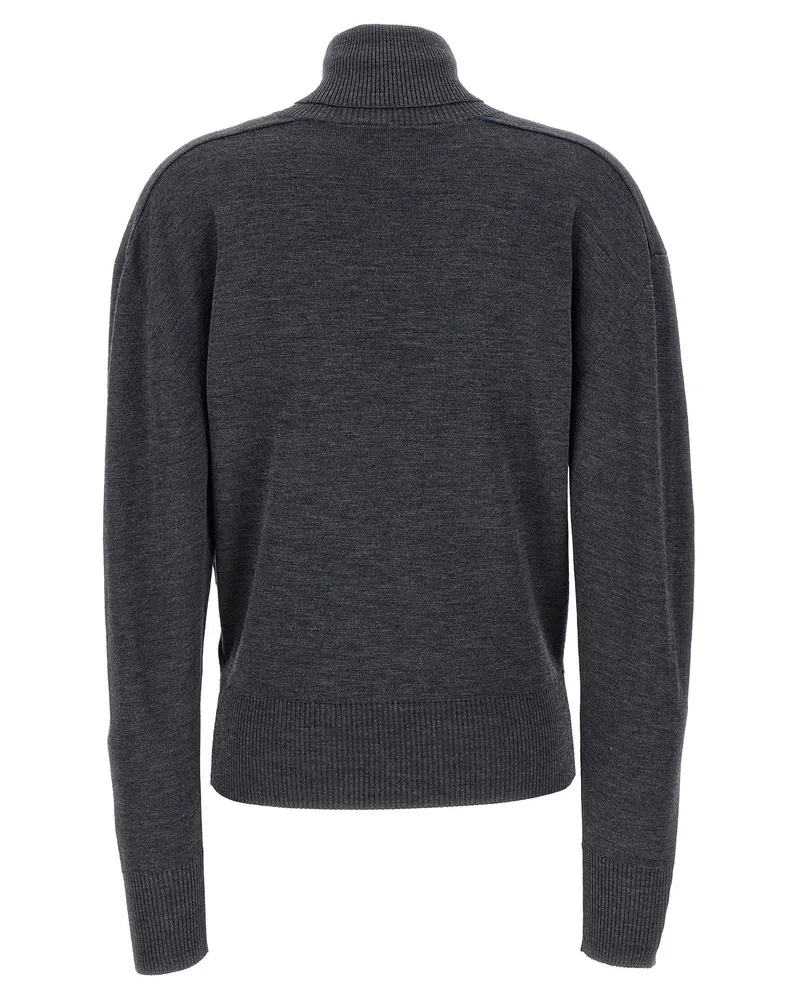 Burberry Wool High-Neck Sweater — Charcoal Charcoal