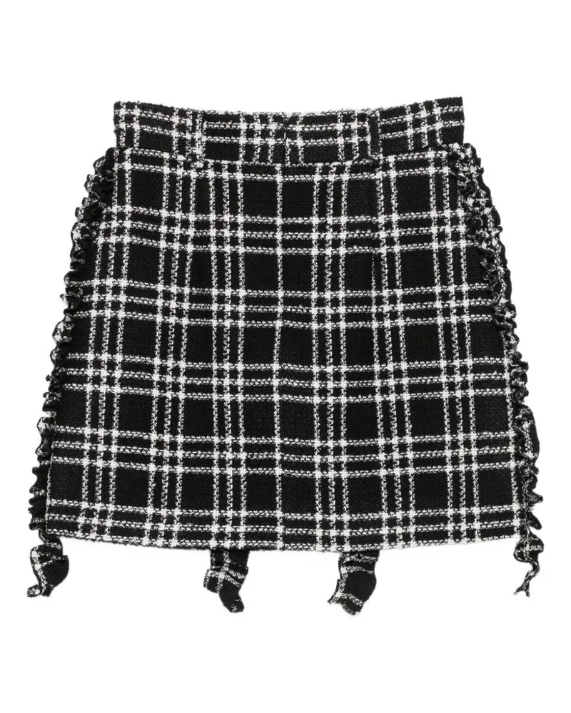 Alessandro Enriquez Checked Bouclé Skirt — Black Black