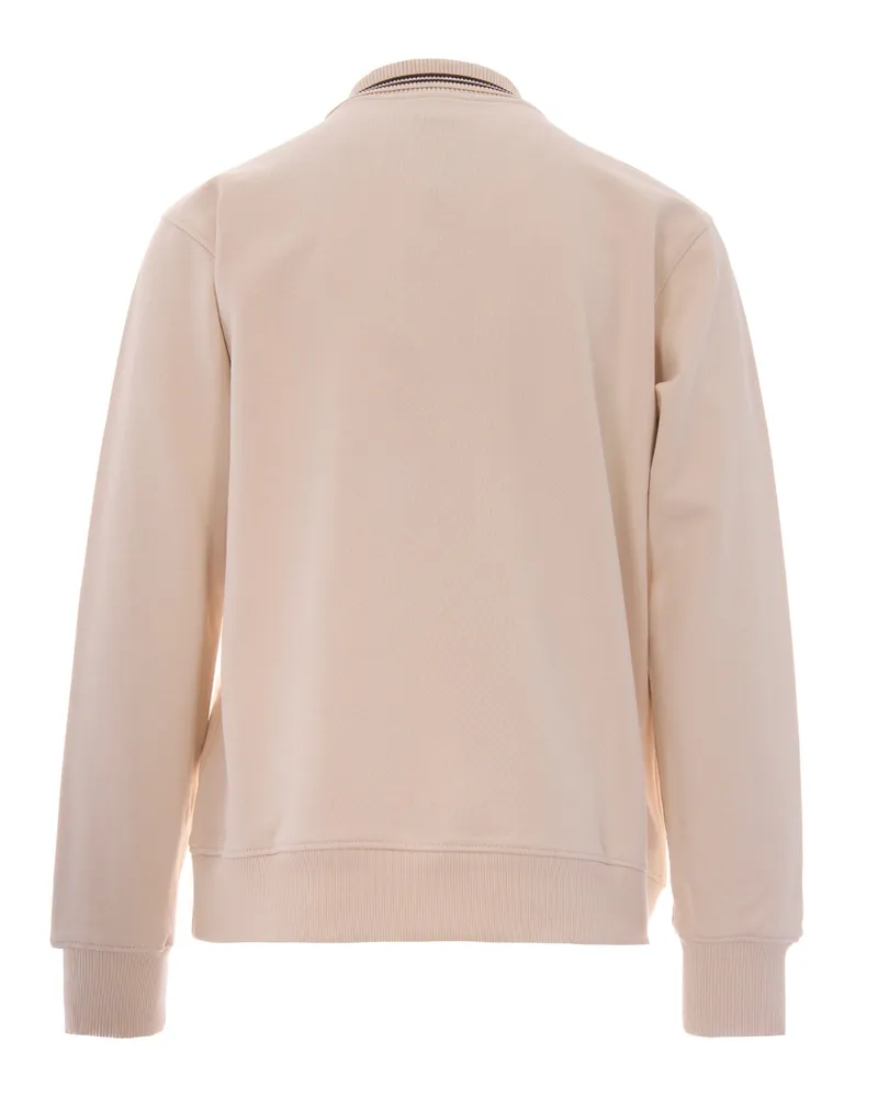 Drôle de Monsieur Embroidered Cotton Fleece Polo — Beige Beige