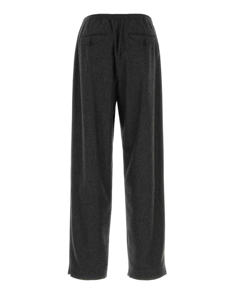 Jil Sander Men's Graphite Flannel Pant 013 Exterior: Cotton Pantaloni Trousers Gray