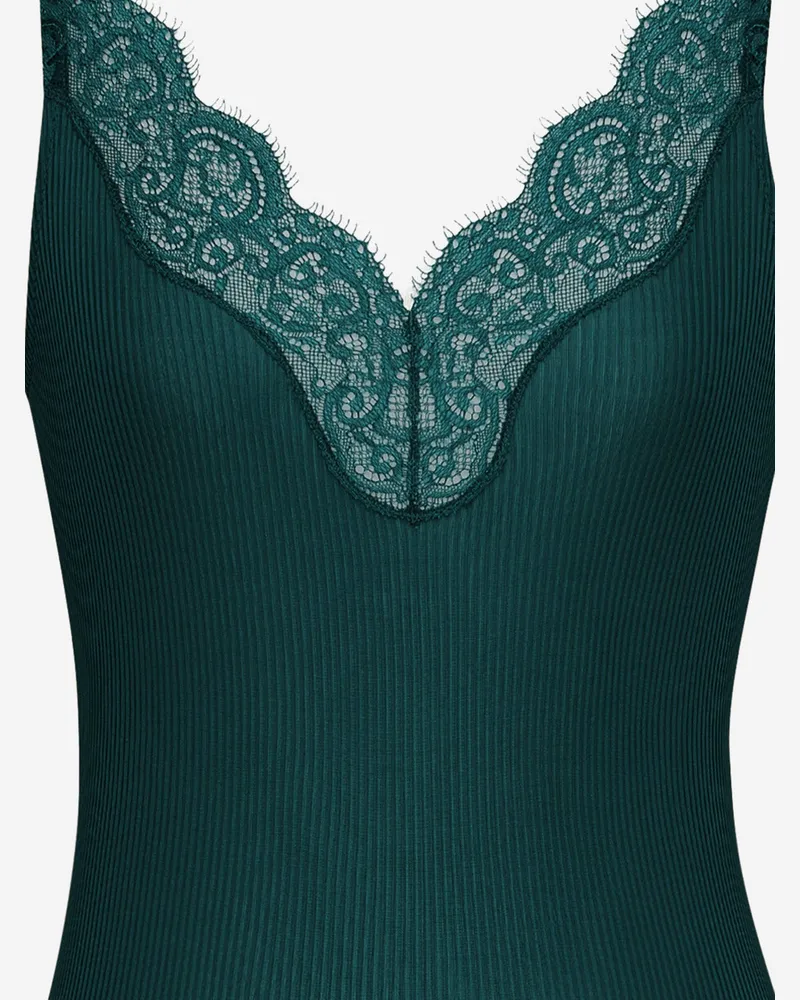 Saint Laurent Women's Tank Top Silk Jersey Dark Green Green