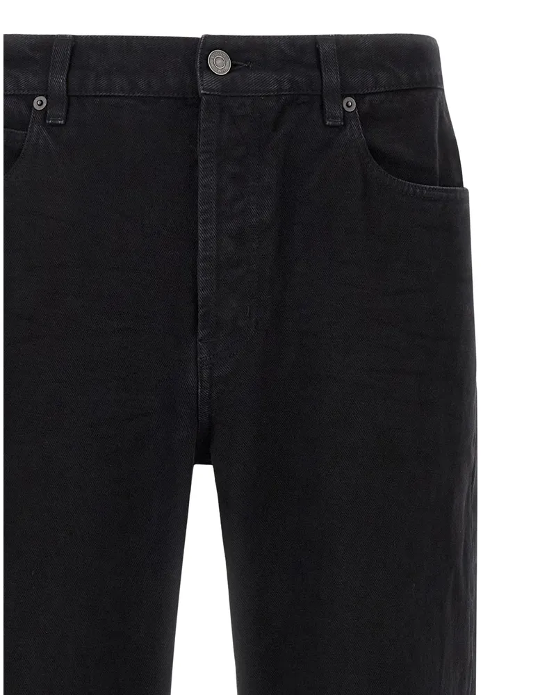 Saint Laurent Cotton Straight-Leg Jeans — Black Black