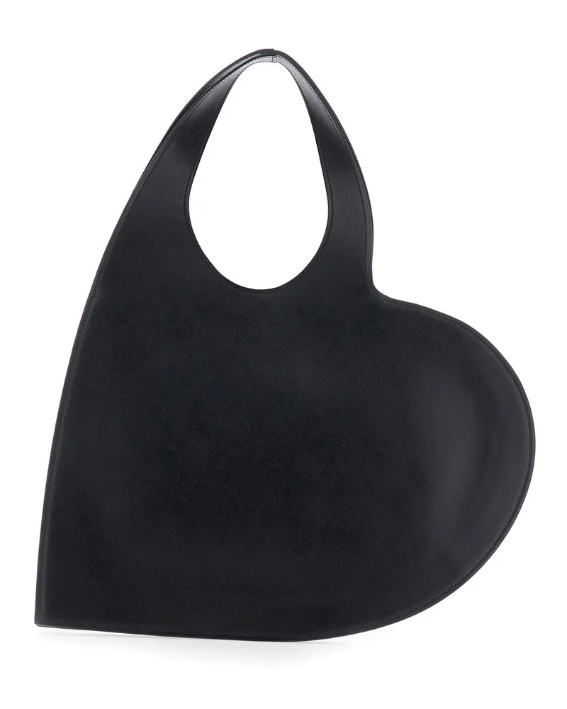 COPERNI Women's Shoulder Bag Heart Silhouette Black Suede Cow Leather Black