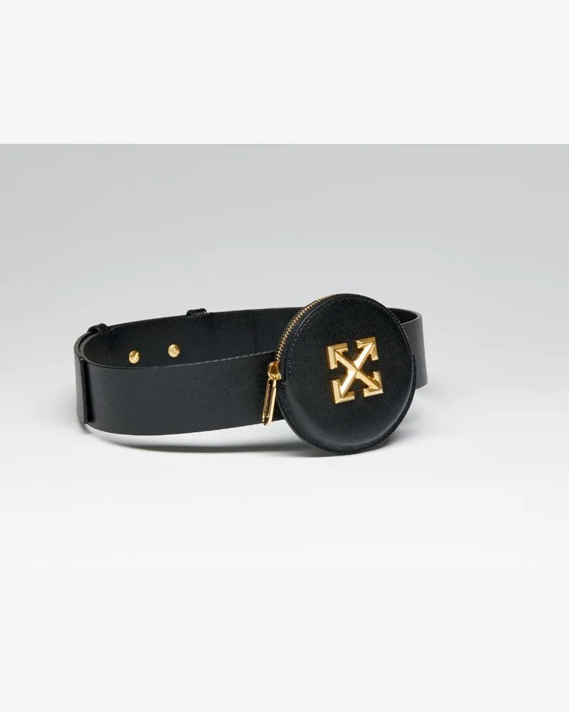 OFF-WHITE Women's Coin Purse Belt Wallet Black Accessories Black