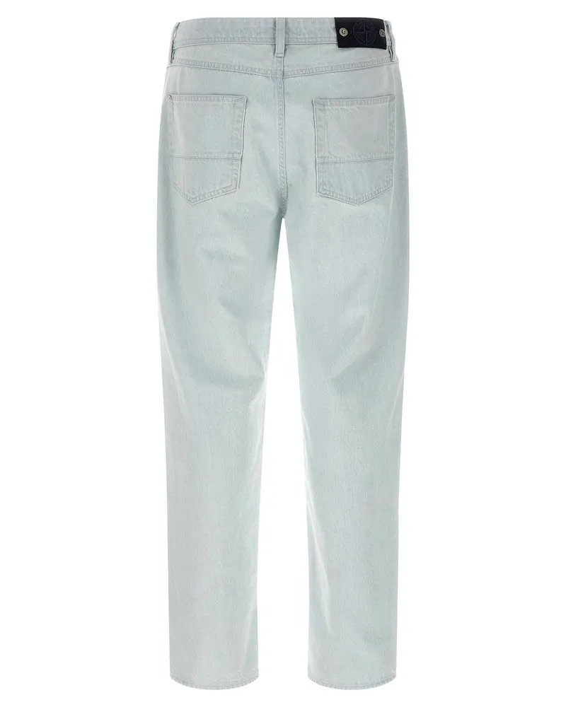Stone Island Bleached Organic Cotton Jeans — Blue Blue