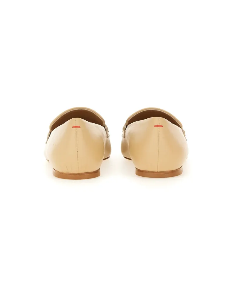aeyde Cross Breed Lamb Leather Loafer — Beige Beige
