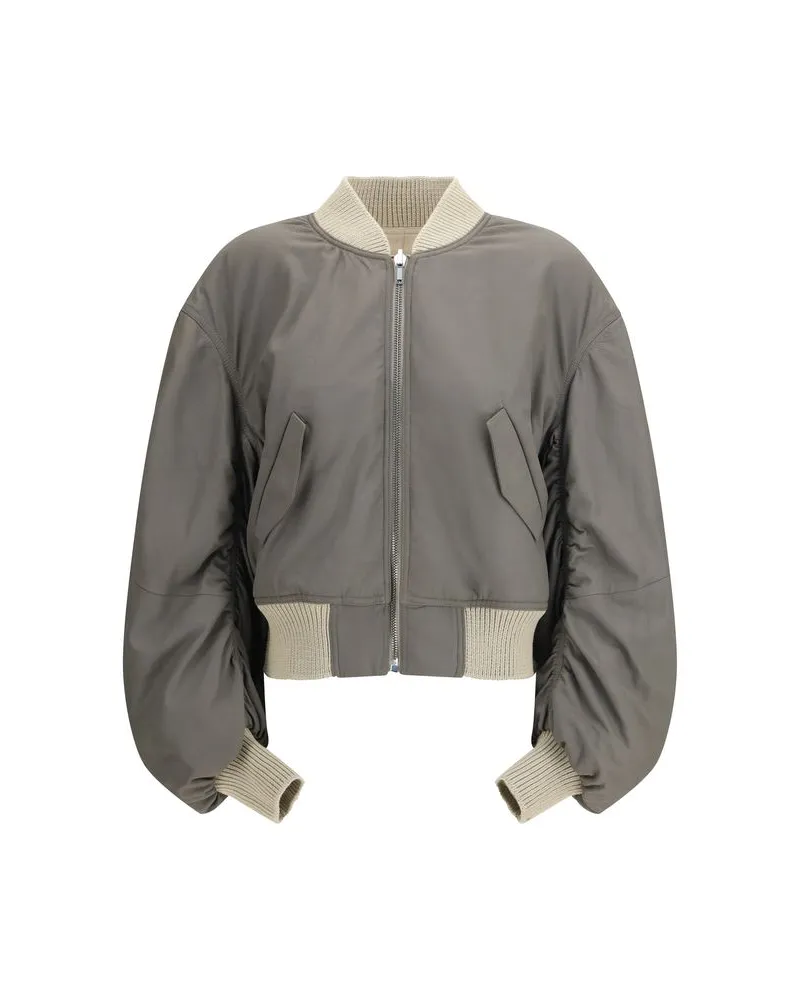 Rick Owens Secchia Flight Bomber Jacket — Beige Beige