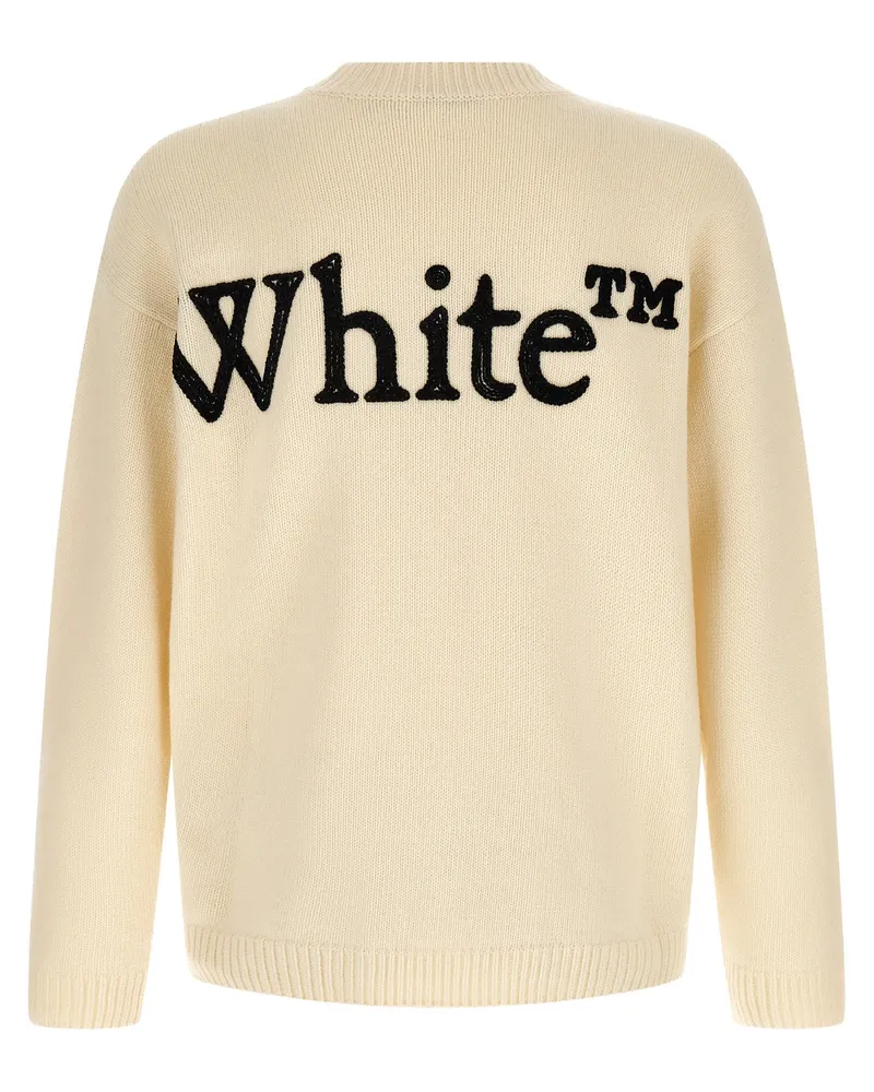 OFF-WHITE Logo-Embroidered Sweatshirt — Cream Cream