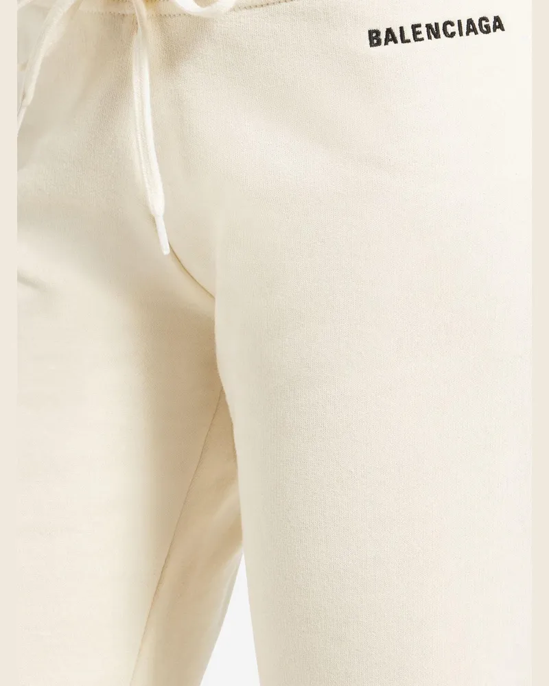 Balenciaga Women Cotton Jogging Pants Ivory Trousers Ivory