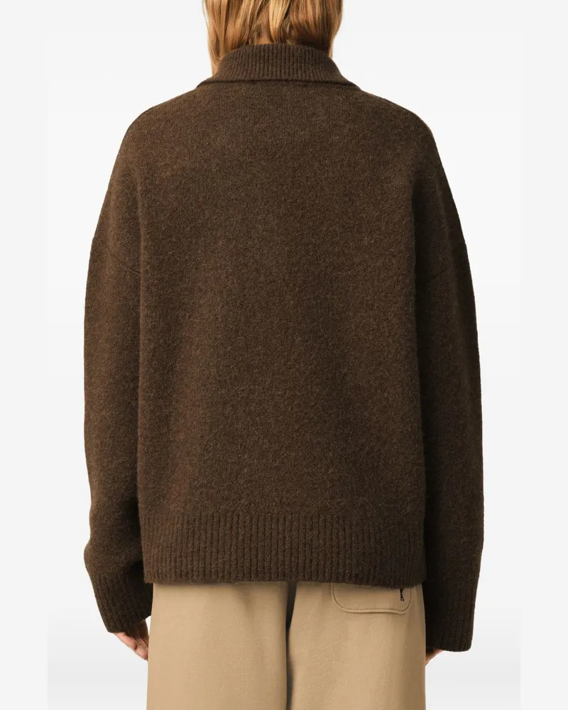 AMI Paris Polo Sweater — Brown Brown
