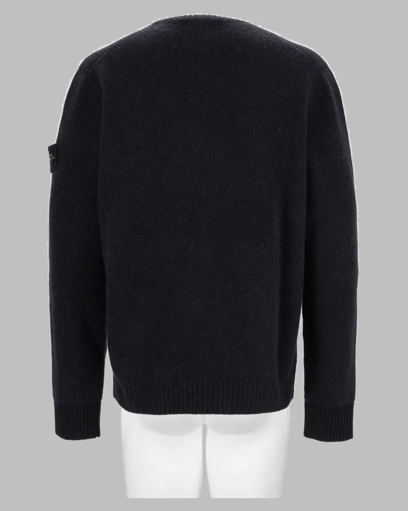 Stone Island Alpaca Wool Blend Sweater — Black Black