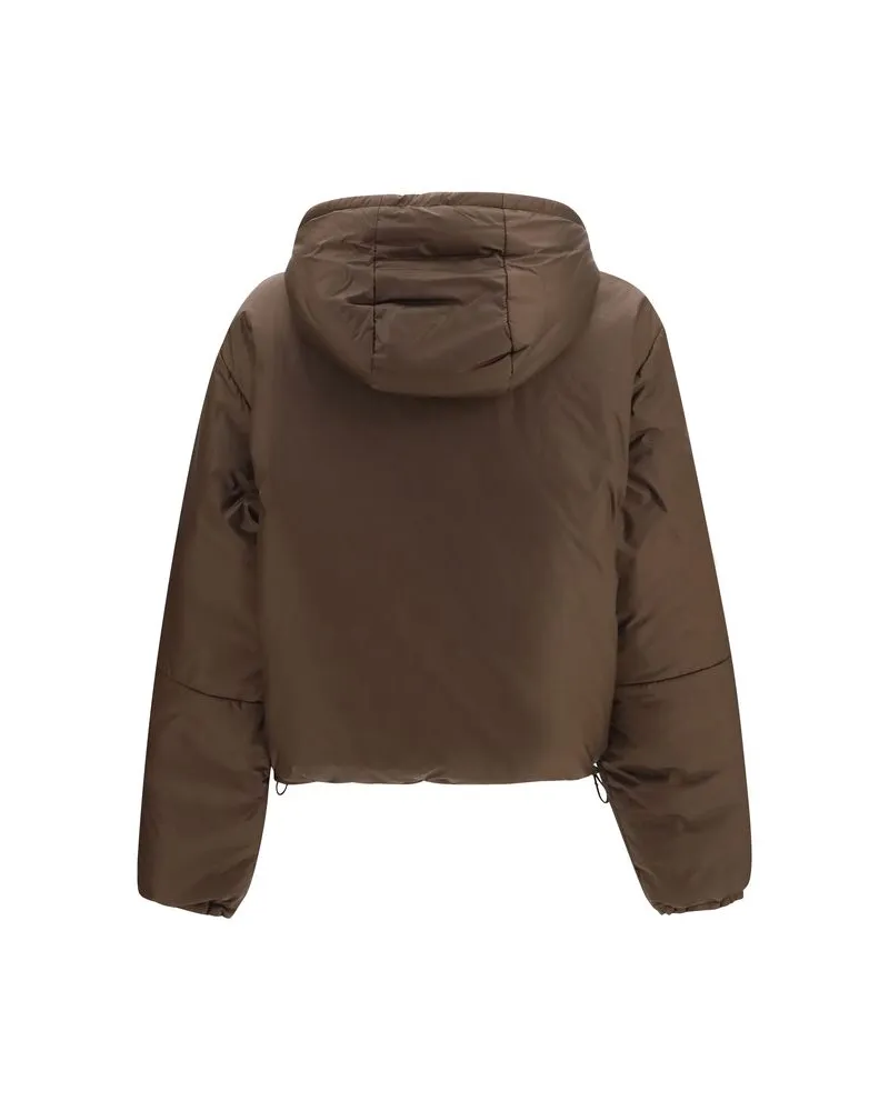Miu Miu Recycled Polyamide Ripstop Down Jacket — Brown Brown