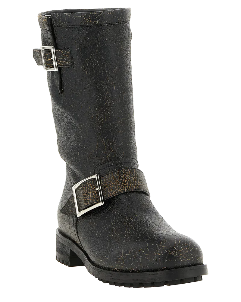 Jimmy Choo Women's Black Leather Ankle Boots Black