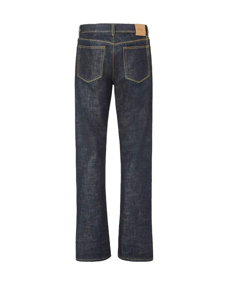 Fendi Cotton Slim Fit Jeans — Blue Blue
