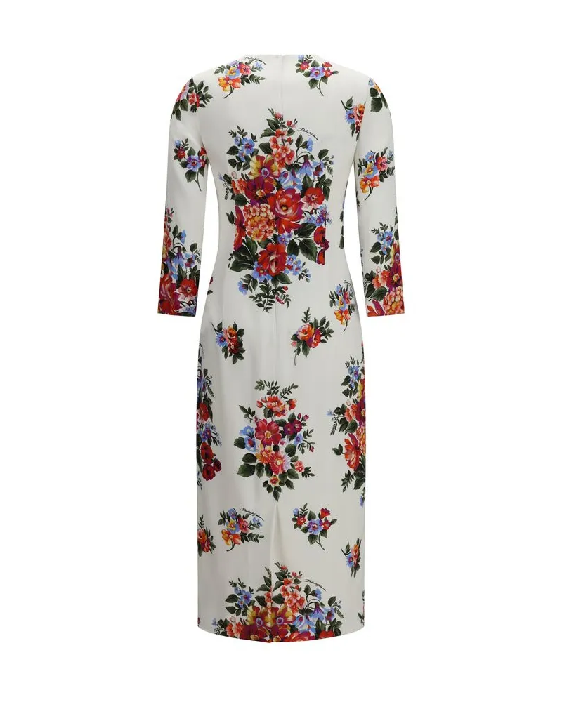Dolce & Gabbana Women's Multicolor Polyester Casual Dress White