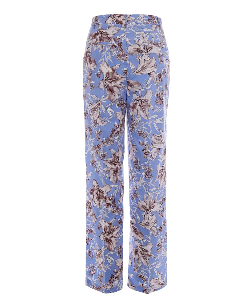 Liu Jo Women's Wide-Leg Trousers Blue Wave Liles Cotton Blue
