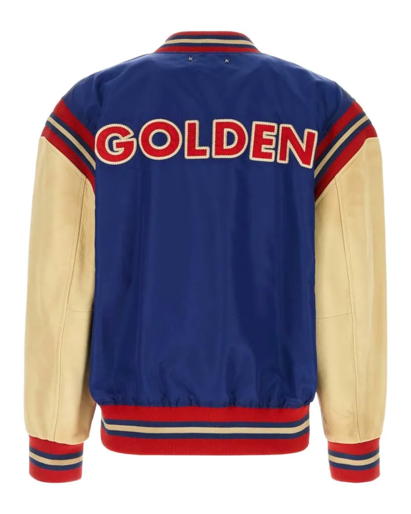 Golden Goose Varsity-Style Nylon Bomber Jacket — Navy Navy