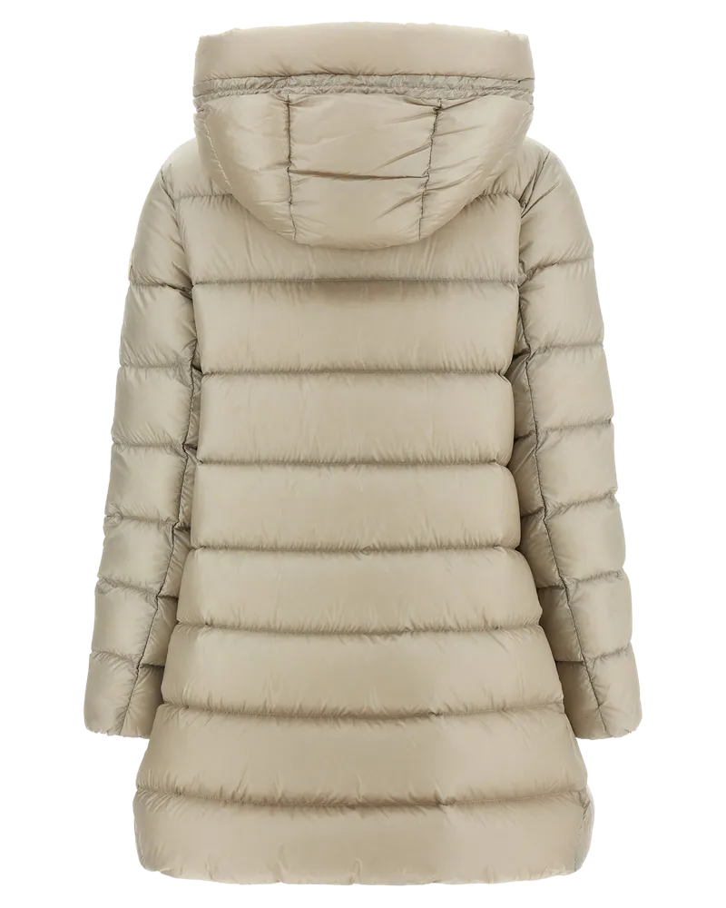 Moncler Women's Beige Polyamide Full-Length Jacket Clothing Beige