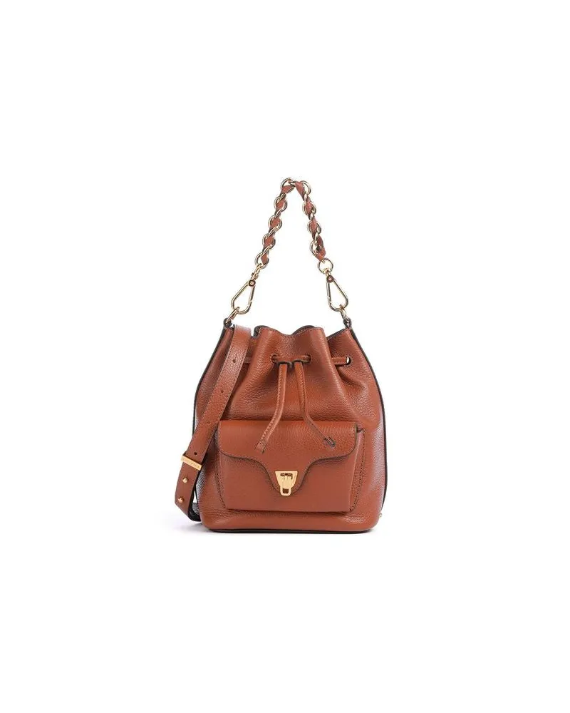 Coccinelle Women's Bucket Bag Cognac Cowhide - Bucket-Bags Brown