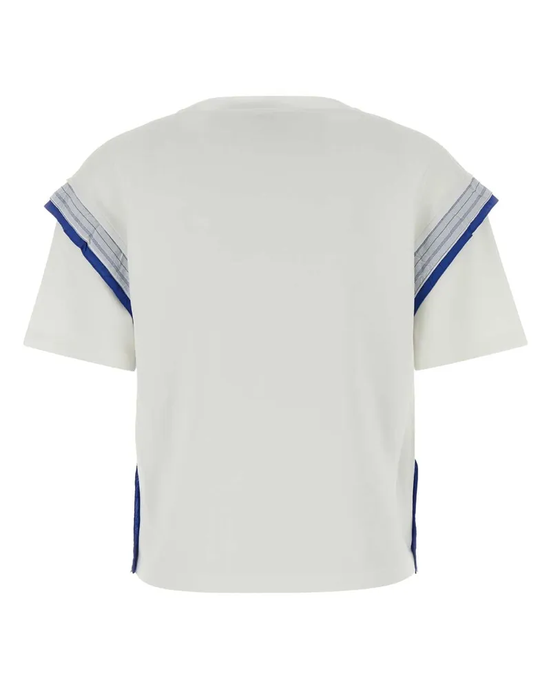 Loewe Ribbed Nylon Trim T-Shirt — White White