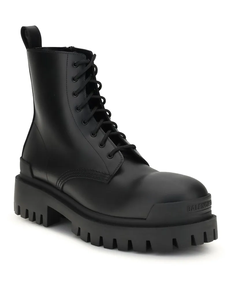 Balenciaga Men's Strike Lace-Up Boots Black Black