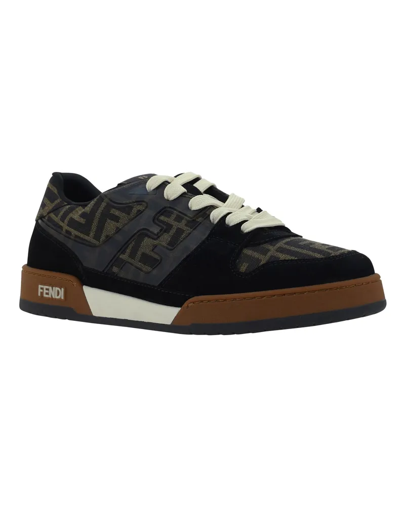 Fendi Men's Match Sneakers Nero+tabacc.nero+ice Black