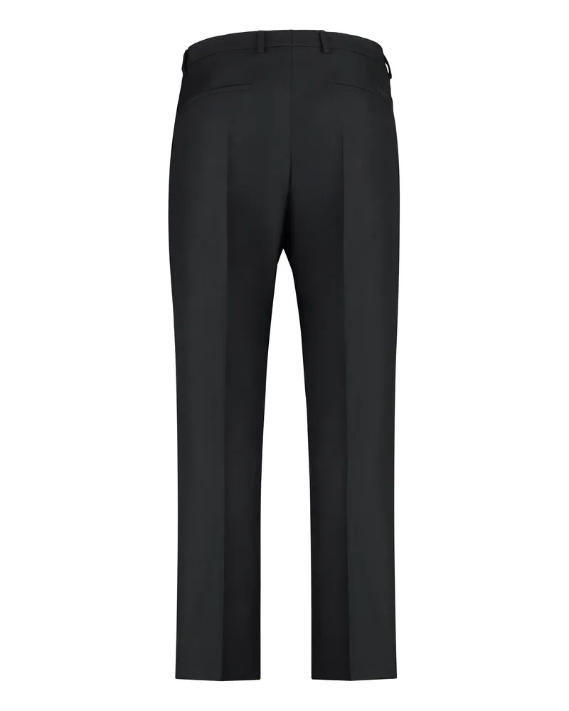 Gucci Men's Wool Blend Twill Bush Trousers Black Viscose Chinos Black