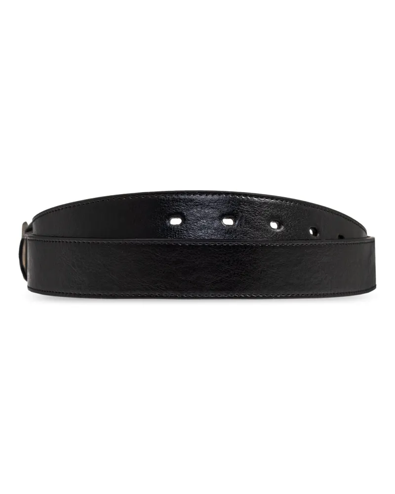 Fendi Men's Ff Monogram Buckle Leather Belt Black Accessories Black