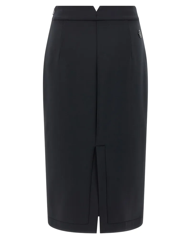 Moncler Women's Black Polyester Midi Skirt Black