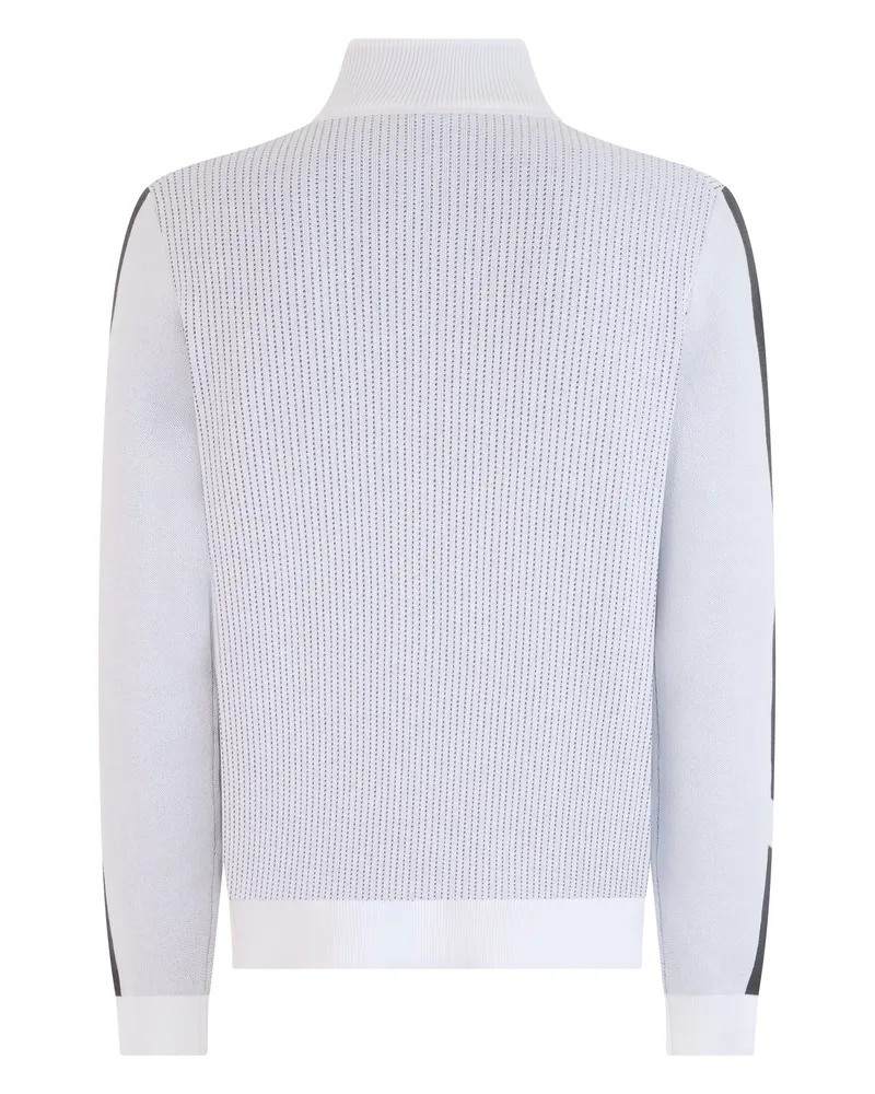 HUGO BOSS Cotton Zip-Up Sweatshirt — White White
