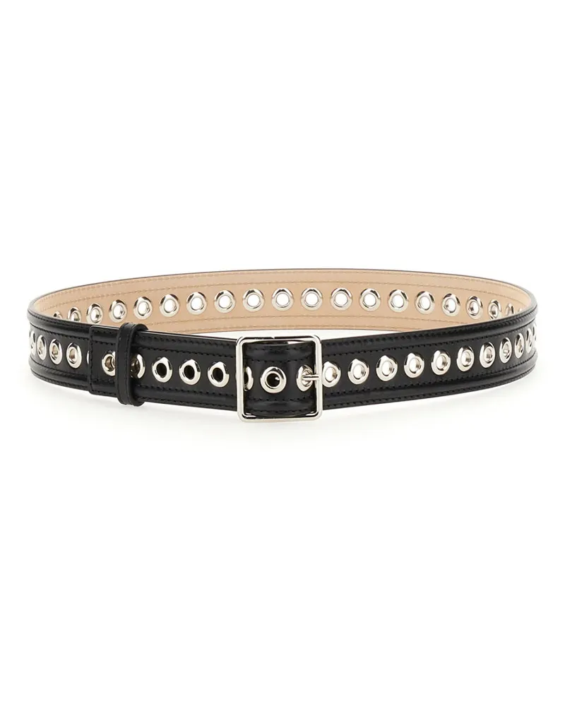 Alexander McQueen Eyelet Belt — Black Black