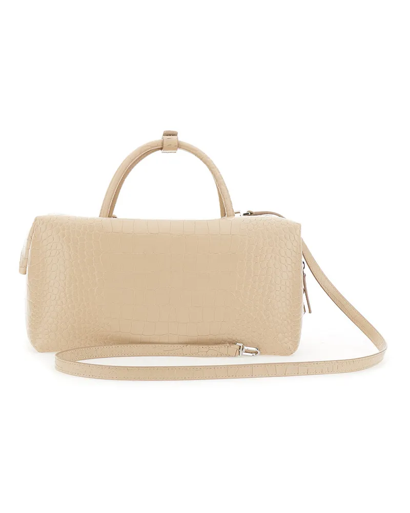 Max Mara Women's Handbag Holdall White Leather Lamb Handbags Hand Bags White
