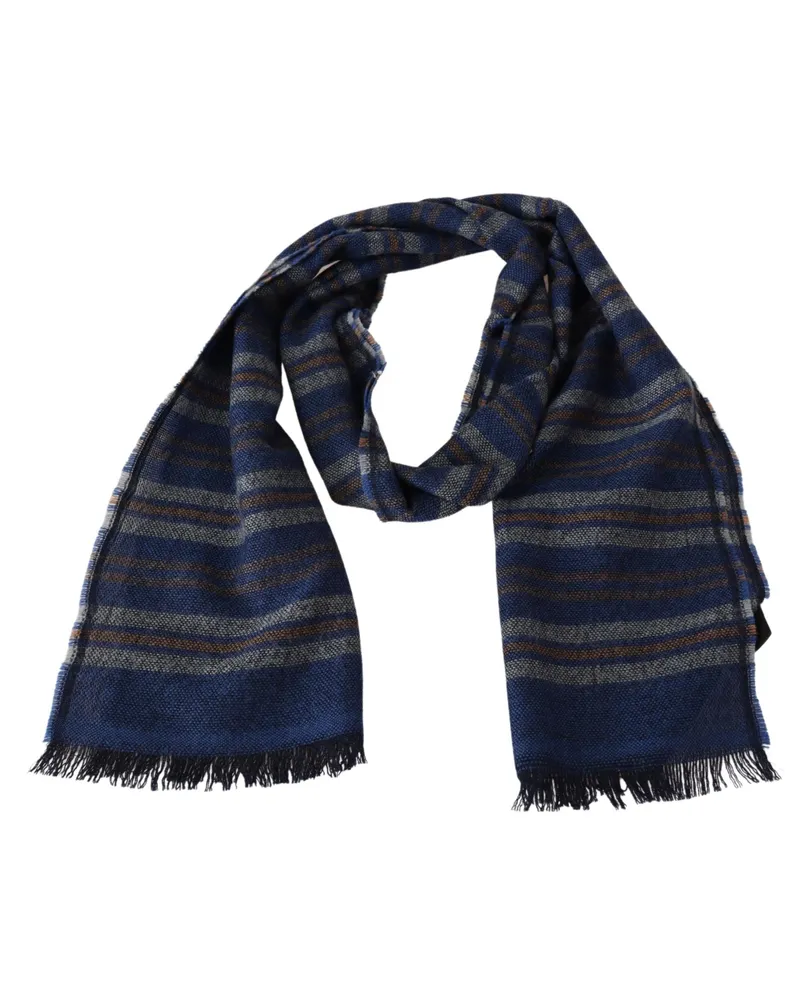 Missoni Men's Multicolor Wool Striped Unisex Neck Wrap Shawl Accessory Multicolor